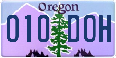 OR license plate 010DOH