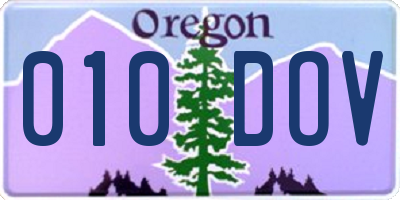 OR license plate 010DOV