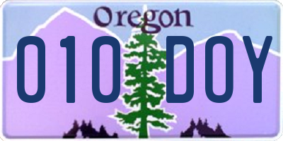 OR license plate 010DOY