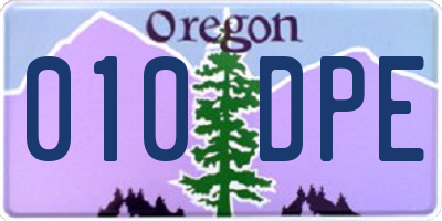 OR license plate 010DPE