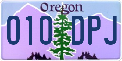 OR license plate 010DPJ