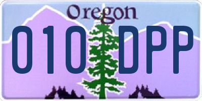 OR license plate 010DPP