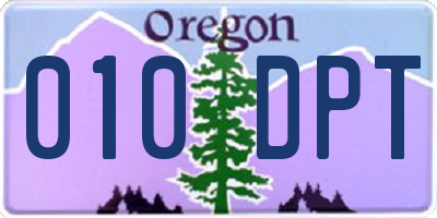 OR license plate 010DPT