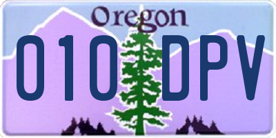 OR license plate 010DPV