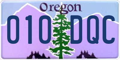 OR license plate 010DQC