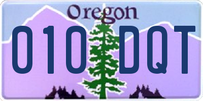 OR license plate 010DQT