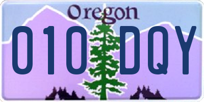 OR license plate 010DQY