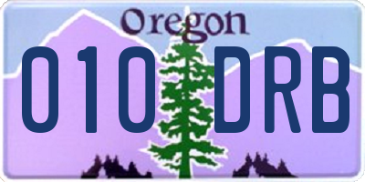 OR license plate 010DRB