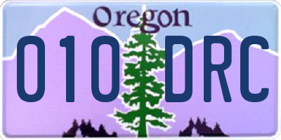 OR license plate 010DRC