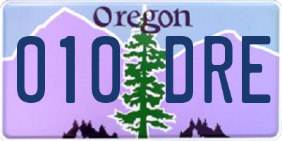 OR license plate 010DRE