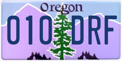 OR license plate 010DRF