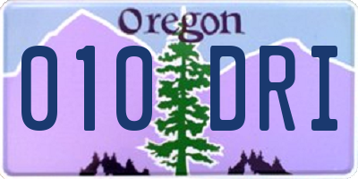 OR license plate 010DRI