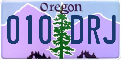 OR license plate 010DRJ