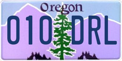 OR license plate 010DRL