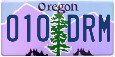 OR license plate 010DRM