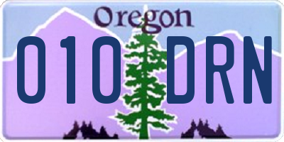 OR license plate 010DRN