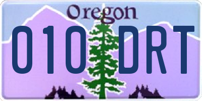 OR license plate 010DRT