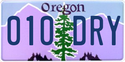 OR license plate 010DRY