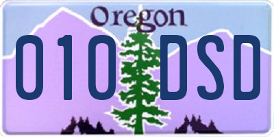 OR license plate 010DSD