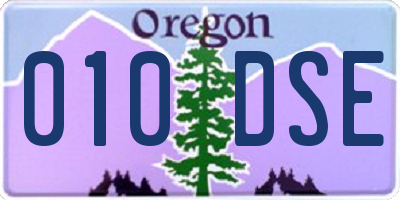 OR license plate 010DSE