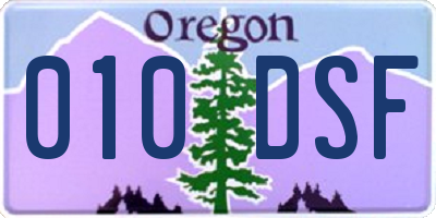 OR license plate 010DSF
