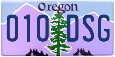 OR license plate 010DSG