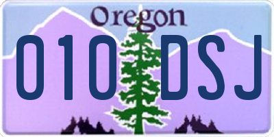 OR license plate 010DSJ