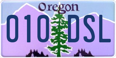 OR license plate 010DSL