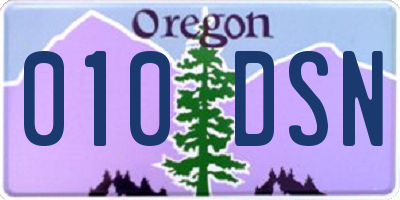 OR license plate 010DSN