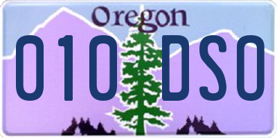 OR license plate 010DSO