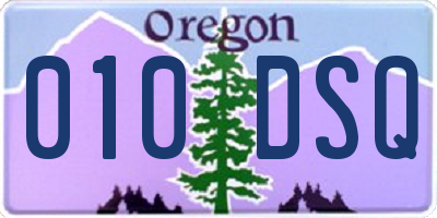 OR license plate 010DSQ