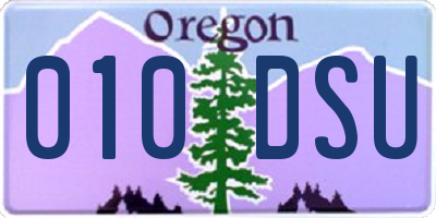 OR license plate 010DSU