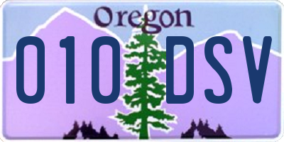 OR license plate 010DSV