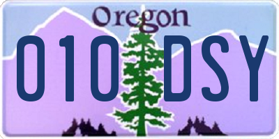 OR license plate 010DSY