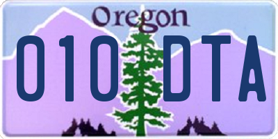OR license plate 010DTA