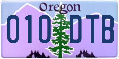 OR license plate 010DTB