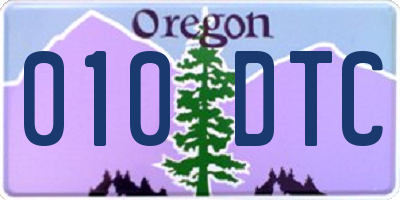 OR license plate 010DTC