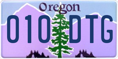 OR license plate 010DTG