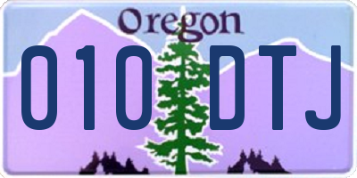 OR license plate 010DTJ