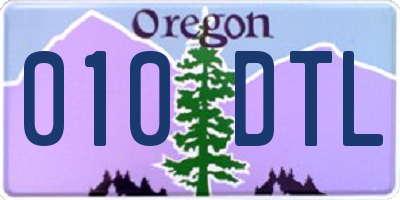OR license plate 010DTL