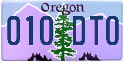 OR license plate 010DTO