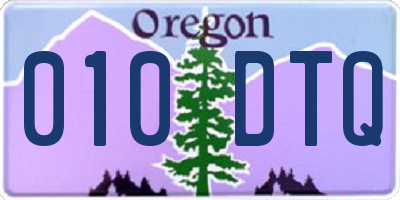 OR license plate 010DTQ