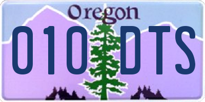 OR license plate 010DTS