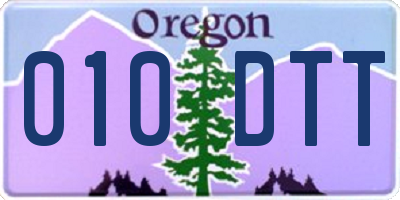 OR license plate 010DTT