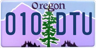 OR license plate 010DTU