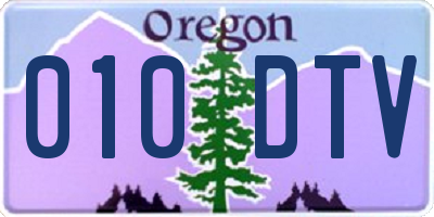 OR license plate 010DTV