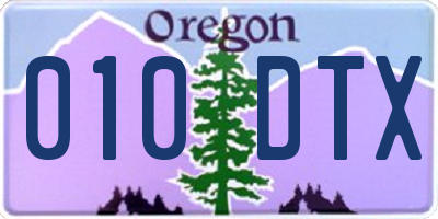 OR license plate 010DTX