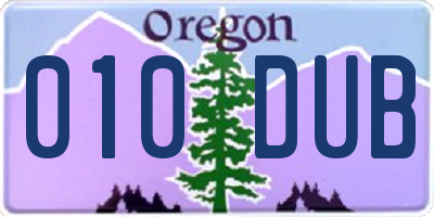 OR license plate 010DUB