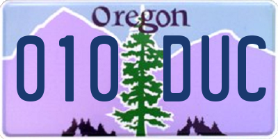 OR license plate 010DUC
