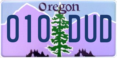 OR license plate 010DUD